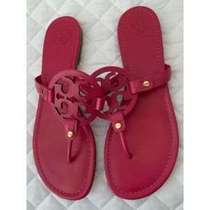 Tory Burch Pink Leather Miller Sandals